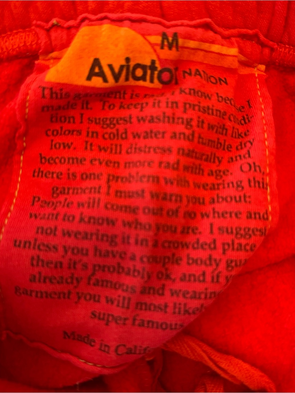 Aviator Nation Check Leg Sweatpants in Red. - Picture 8 of 8